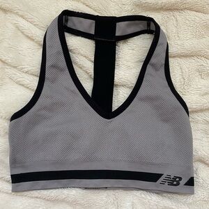 New Balance t-back grey sports bra